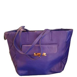Femme De Cupcakes Royal Blue Leather Purse Tote ANNA  Designer Pearl Accents NEW